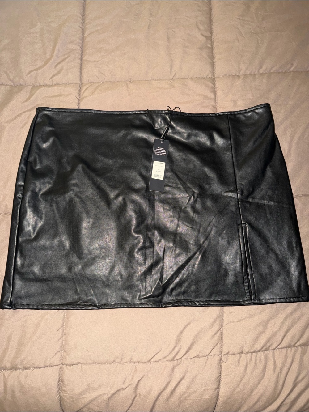 Fashion Nova - Flame in Your Heart Black Faux Leather Skirt